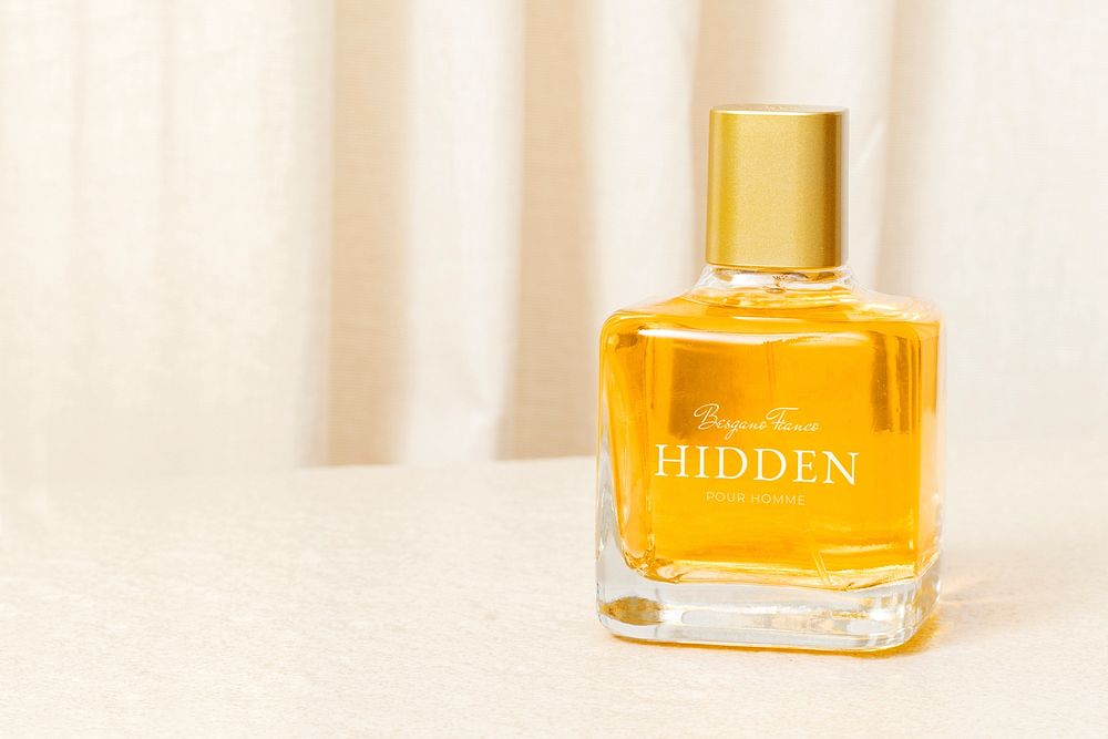 Perfume bottle mockup psd, luxury branding