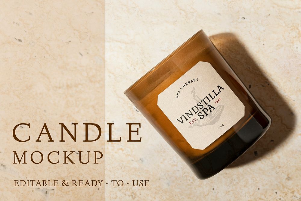 Aroma candle mockup psd, home spa