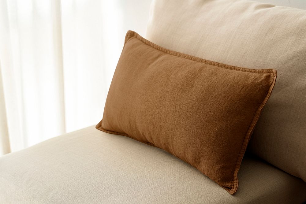 Cushion cover psd mockup, home decor textile 