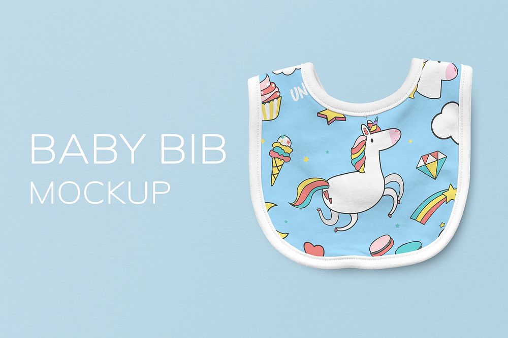 Baby bib mockup psd, cute kids accessory