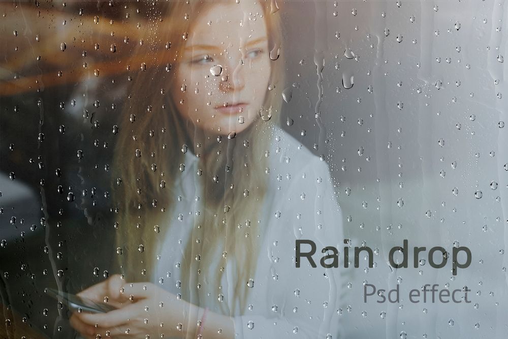 Rain drop psd effect, photoshop add-on