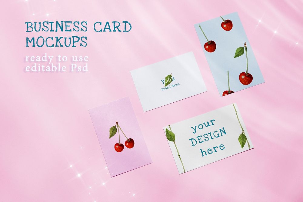 Business card mockup, ready to use editable psd set