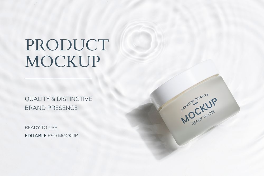 Cosmetic jar mockup psd, product packaging for beauty and skincare