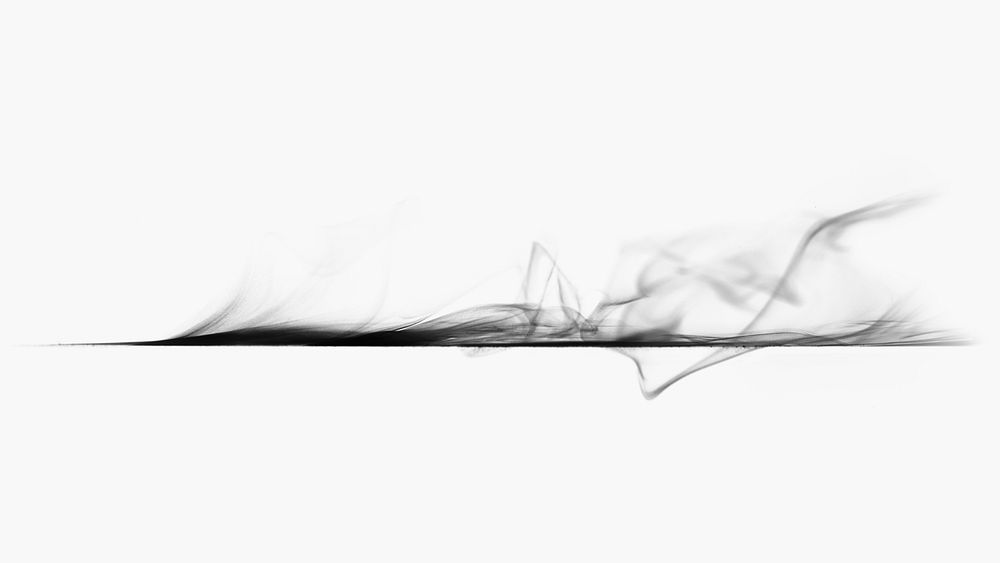 Abstract textured element psd smoke line, in black