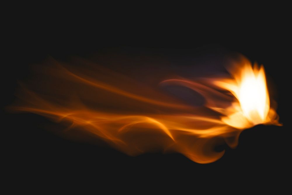 Dark flame background, fire realistic psd image