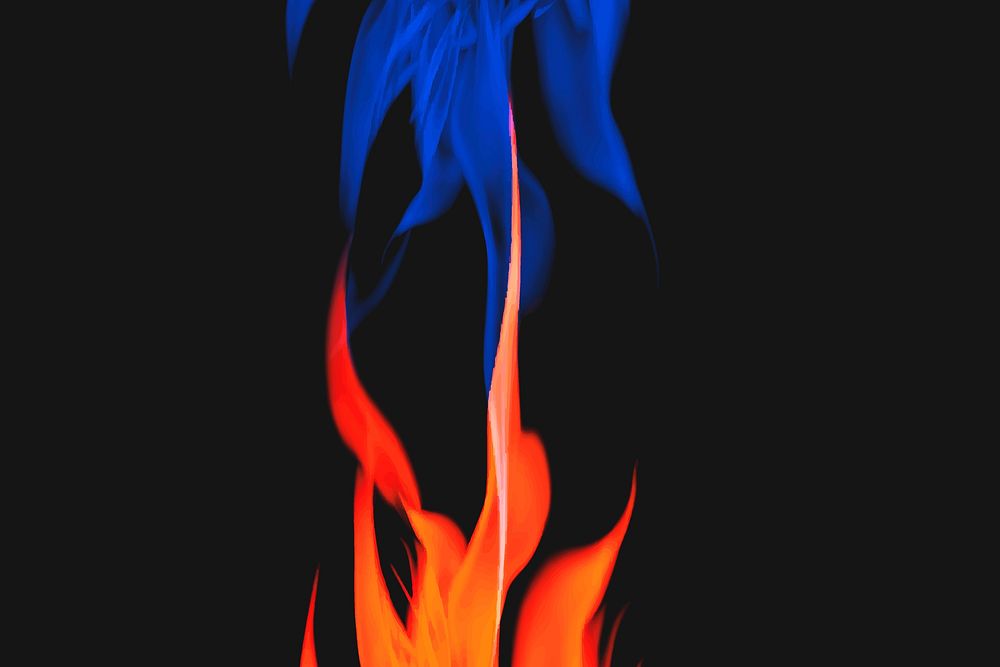 Blue flame background, aesthetic neon fire vector image