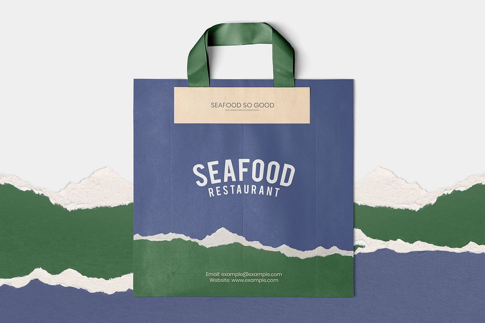 Food paper bag mockup, eco-friendly packaging psd