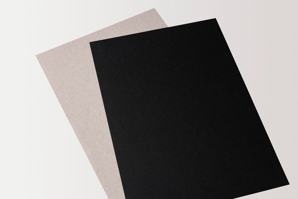 Blank black and beige papers, design space