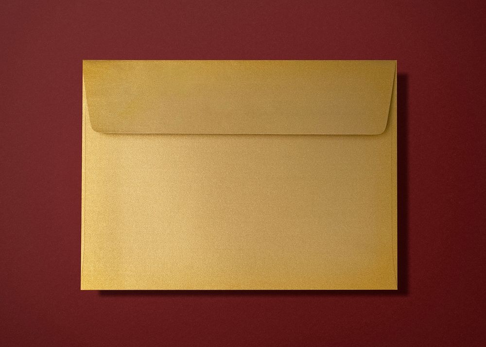 Brown envelope mockup, aesthetic stationery, flat lay design, psd
