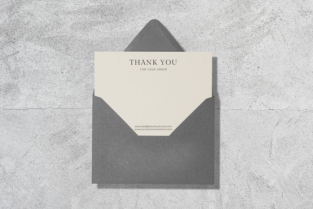 Envelope invitation card mockup psd 