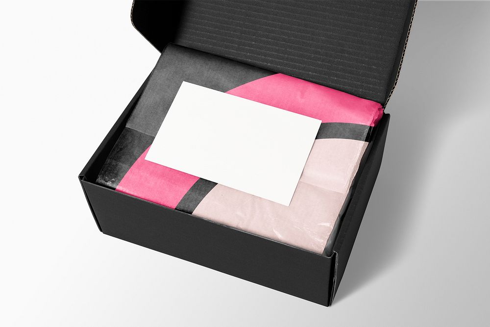 Black paper box, small business packaging
