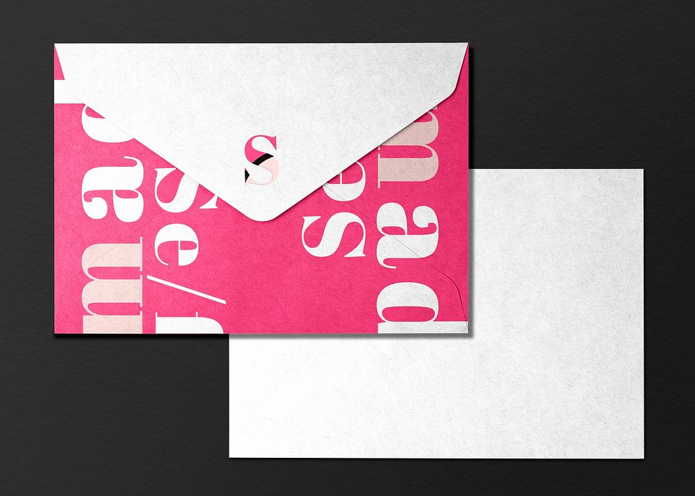 Pink envelope mockup, business branding stationery psd