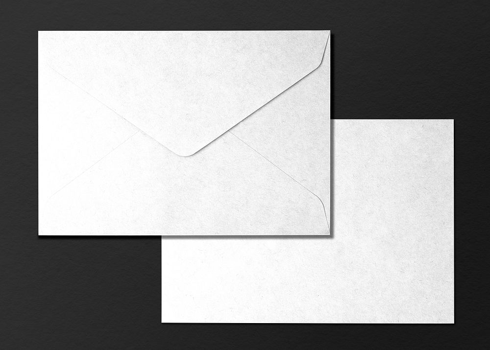 White envelope, business branding stationery with blank space