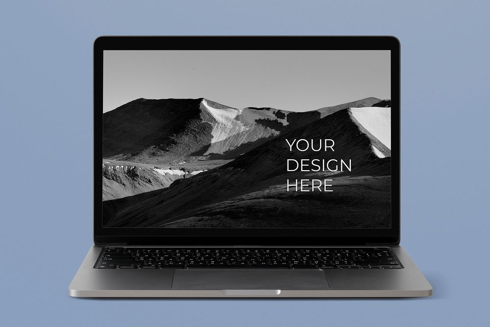 Laptop screen mockup psd, isolated object