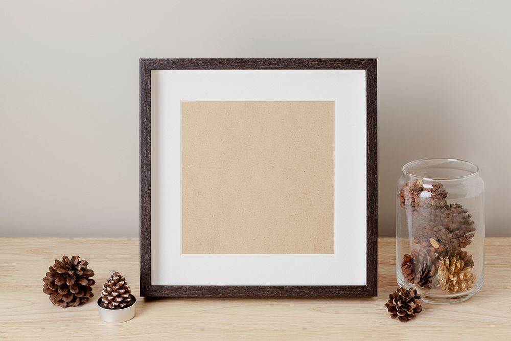 Autumn home decoration, blank picture frame