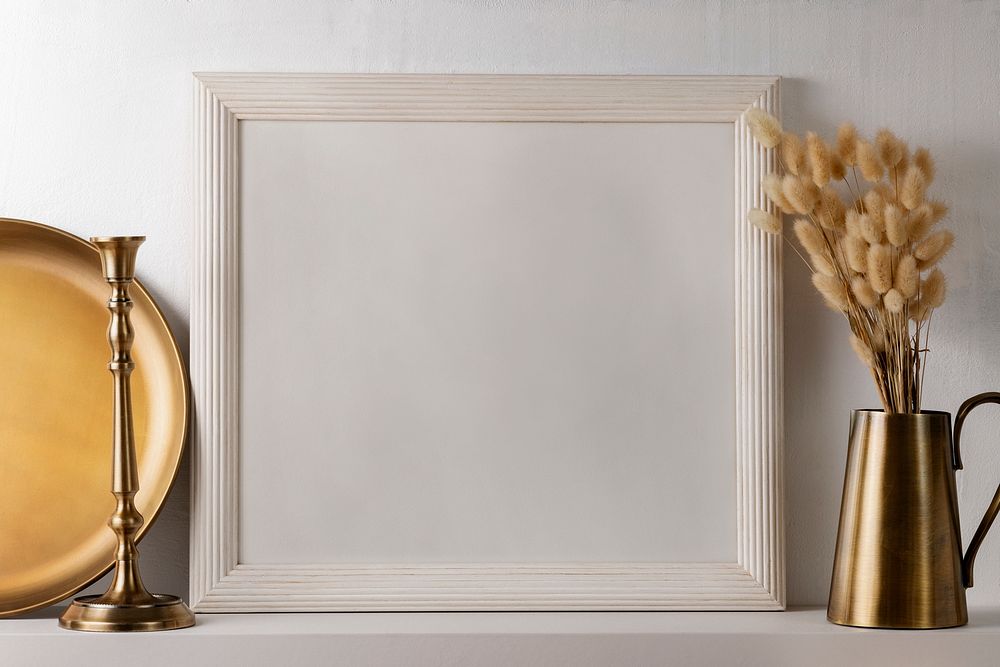 Blank photo frame, modern rustic home interior decor