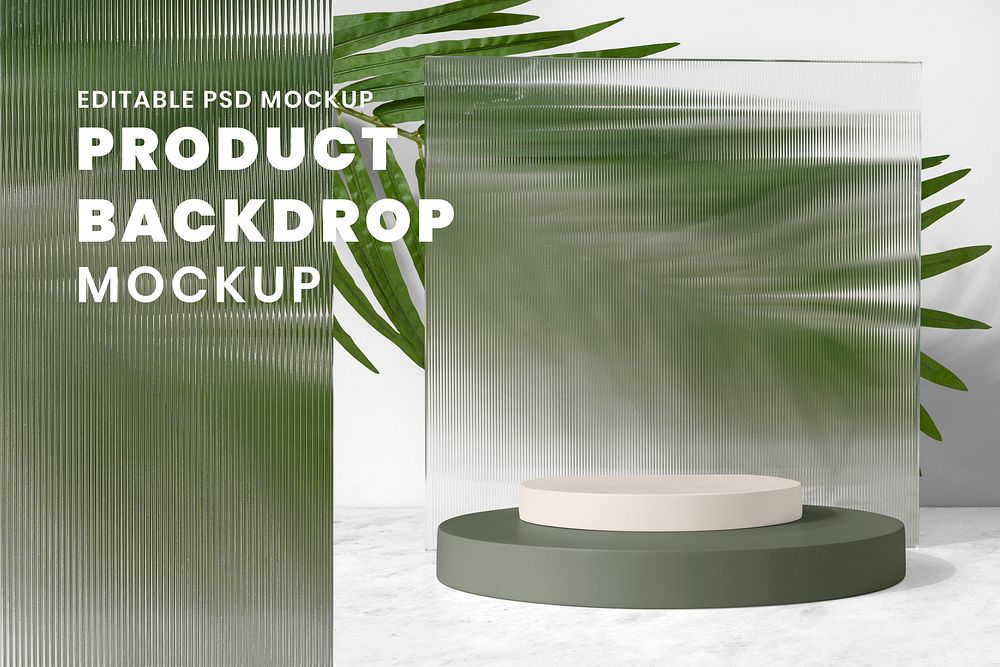 Green product backdrop mockup, editable psd design
