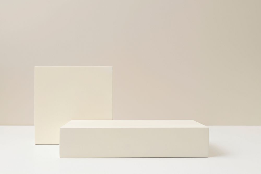 Beige product backdrop, minimal podiums background