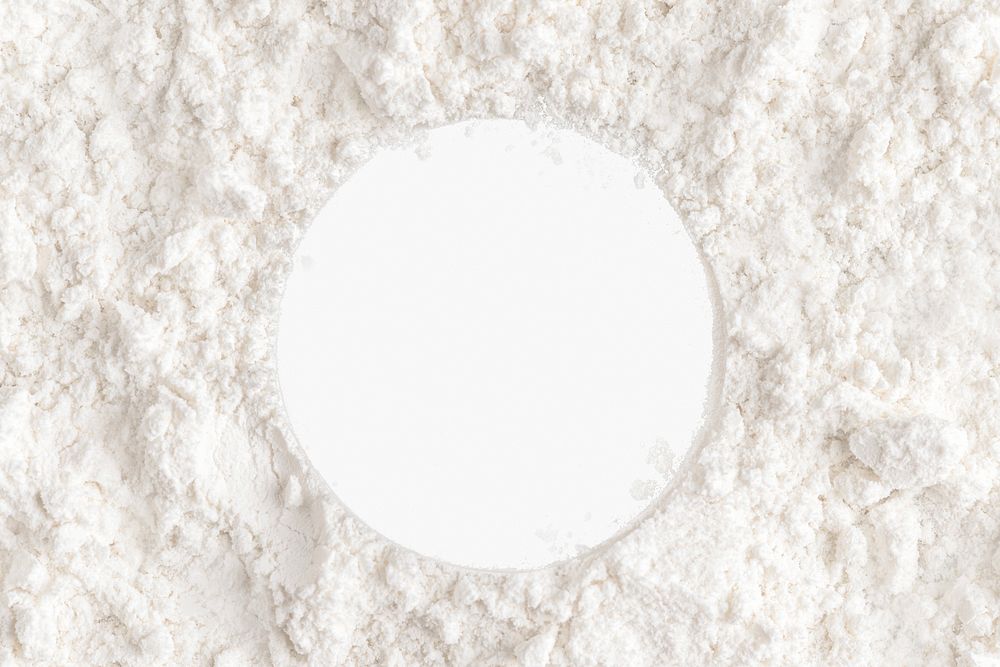 White powder round frame background