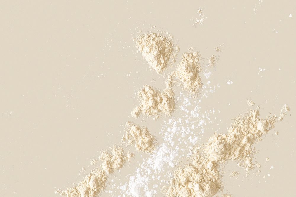 Powder texture on beige background