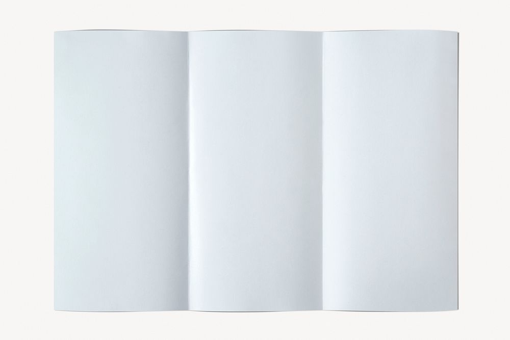 Trifold paper brochure, white background