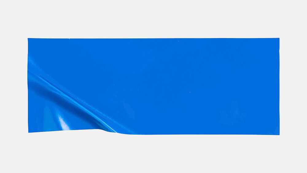 Wrinkled glossy blue tape, journal sticker design vector