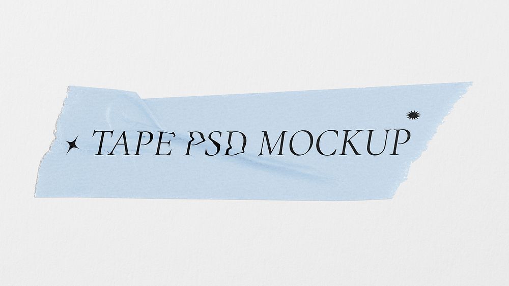 Tape mockup, blue stationery design psd