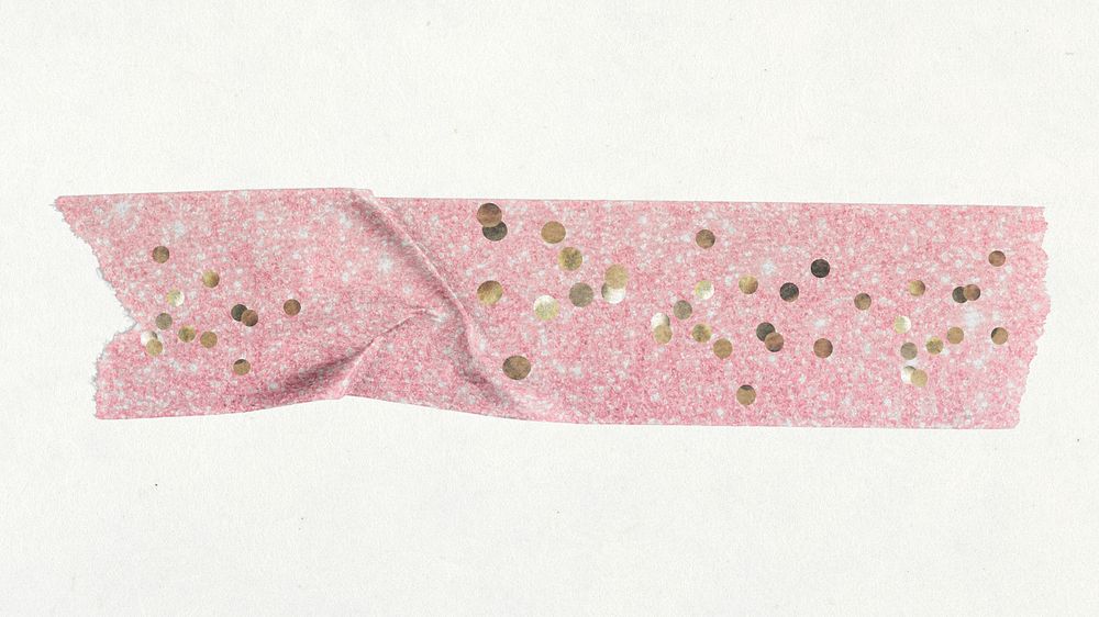 Tape mockup, glittery pink stationery design psd
