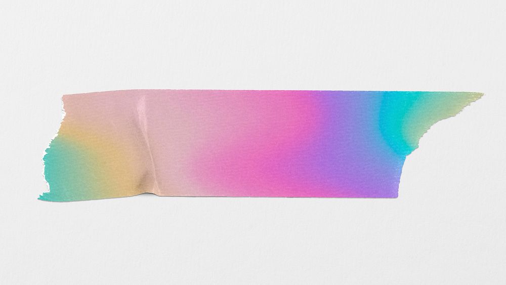 Tape mockup, gradient stationery design psd