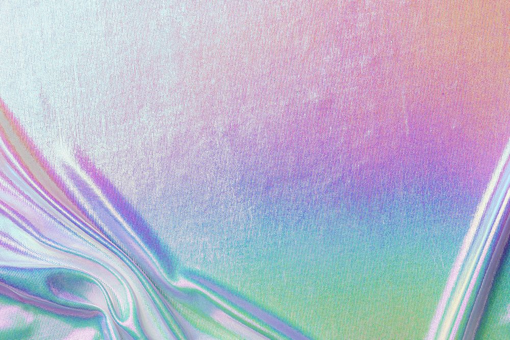 Holographic fabric texture, iridescent background