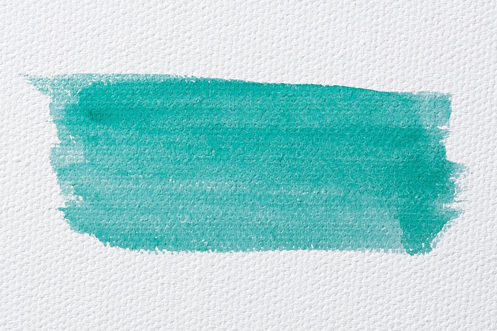 Turquoise paint brush stroke, isolated object, design element psd