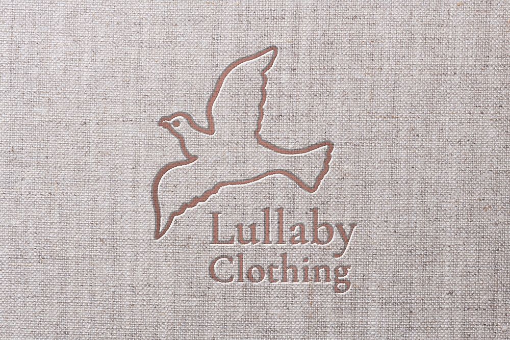 Deboss logo mockup, baby clothes business branding design psd