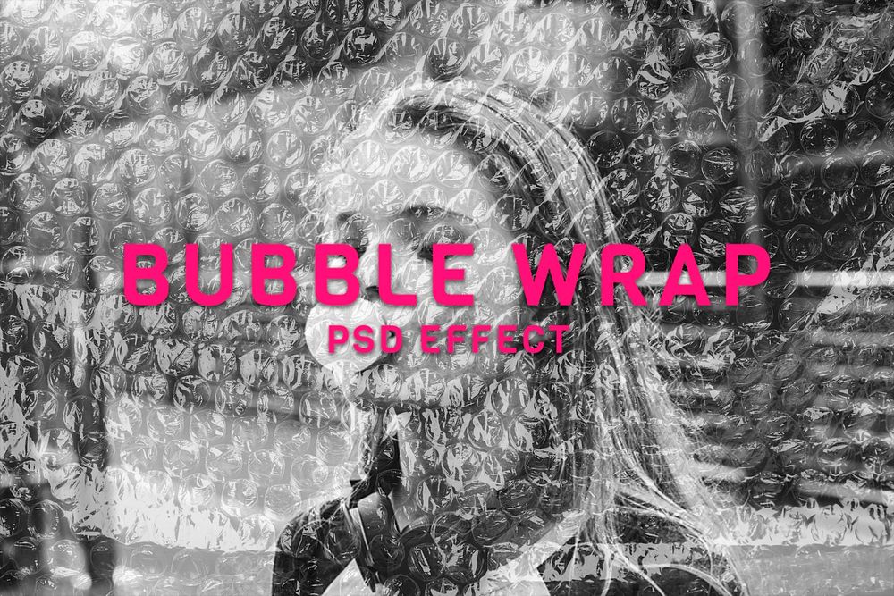 Bubble wrap overlay PSD effect photoshop add-on