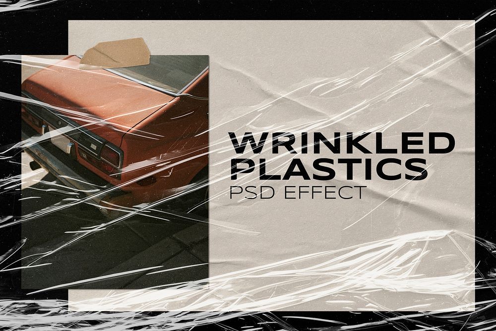 Plastic wrap overlay PSD effect photoshop add-on
