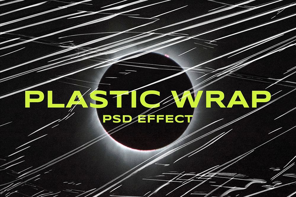 Plastic wrap photo effect psd