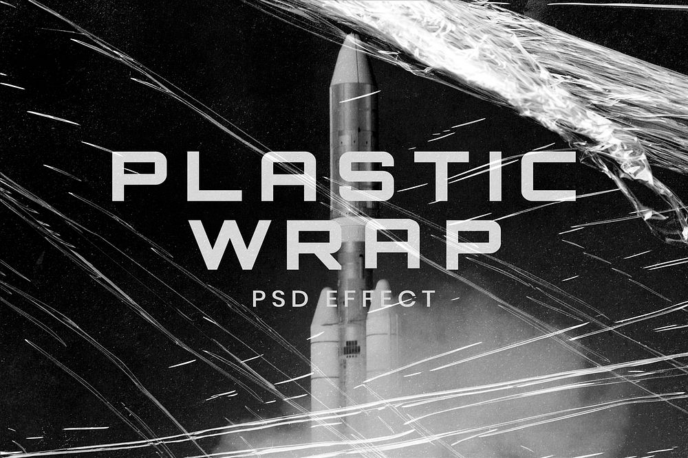 Plastic wrap photo effect psd textured layer