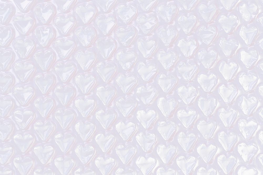 White background, heart shape bubble wrap design