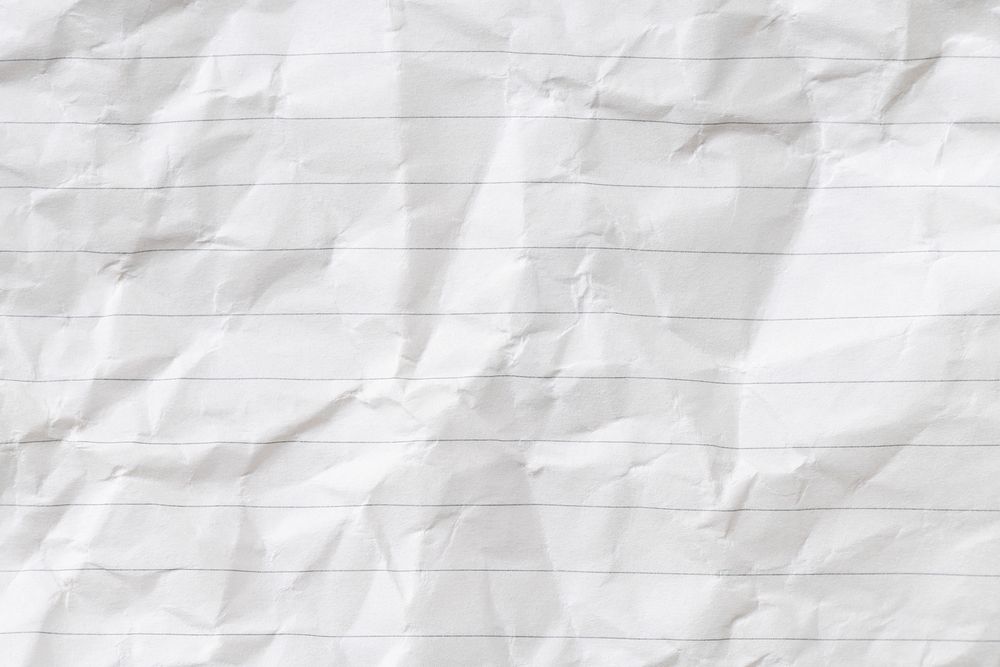 Crumpled lined paper texture background
