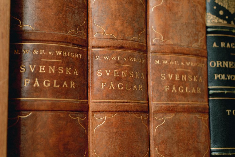 Antique books, Svenska F&aring;glar by the Von Wright brothers. Original volumes from our own public domain library…