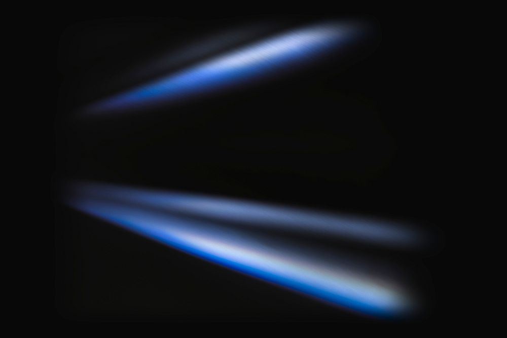 Neon lens flare blue light overlay effect psd on black background 