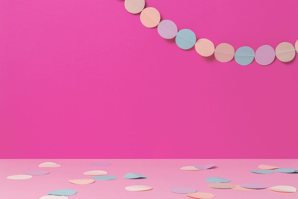 Festive product background mockup, pink celebration psd