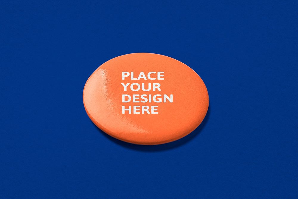 Pin badge mockup, customizable branding identity psd
