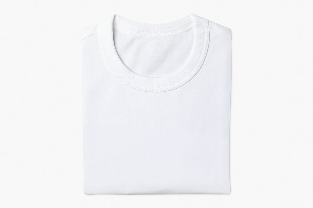White folded t-shirt, casual fashion with design space