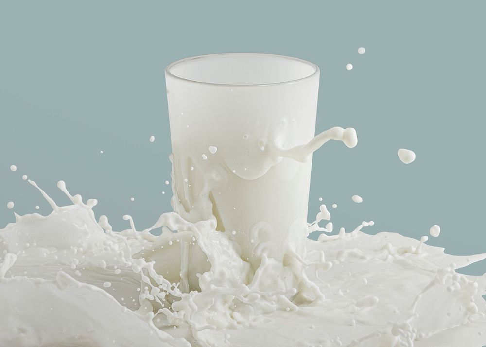 Milk splashing from a glass