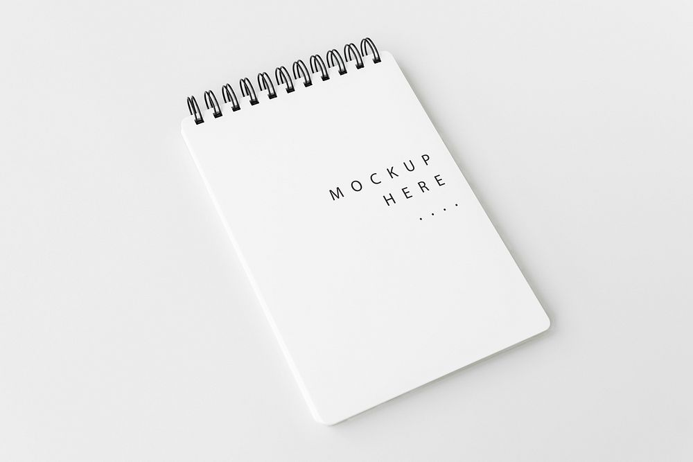 Blank plain white notebook mockup