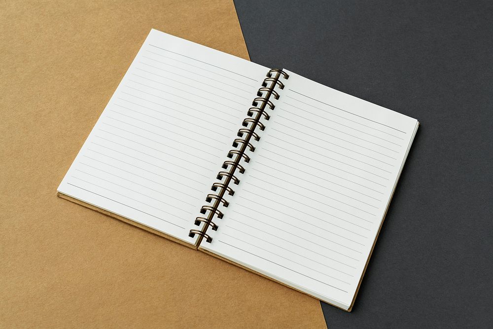 Blank white opened notebook page
