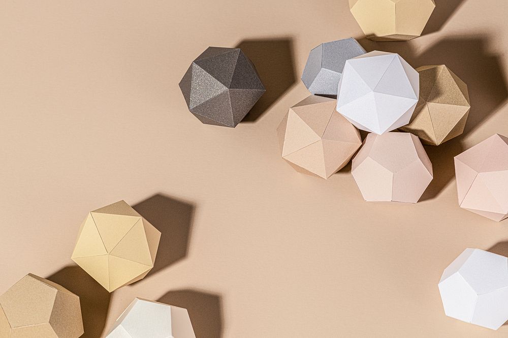 3D beige diamond shaped paper craft background design 