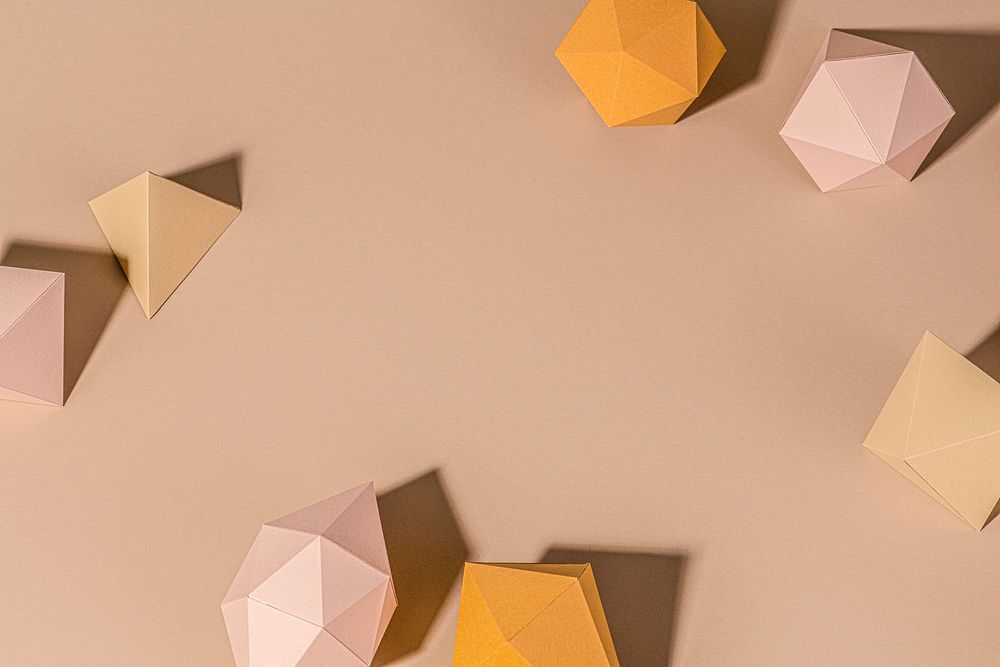 3D beige diamond shaped paper craft background design