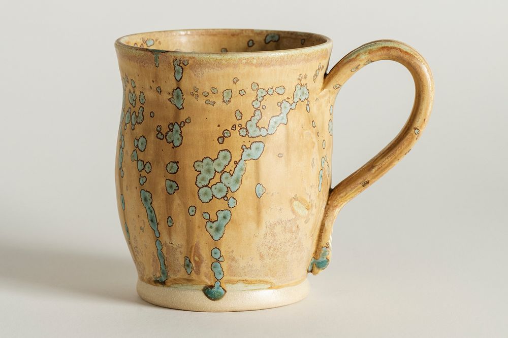 Rustic green spotted coffee mug design resource 