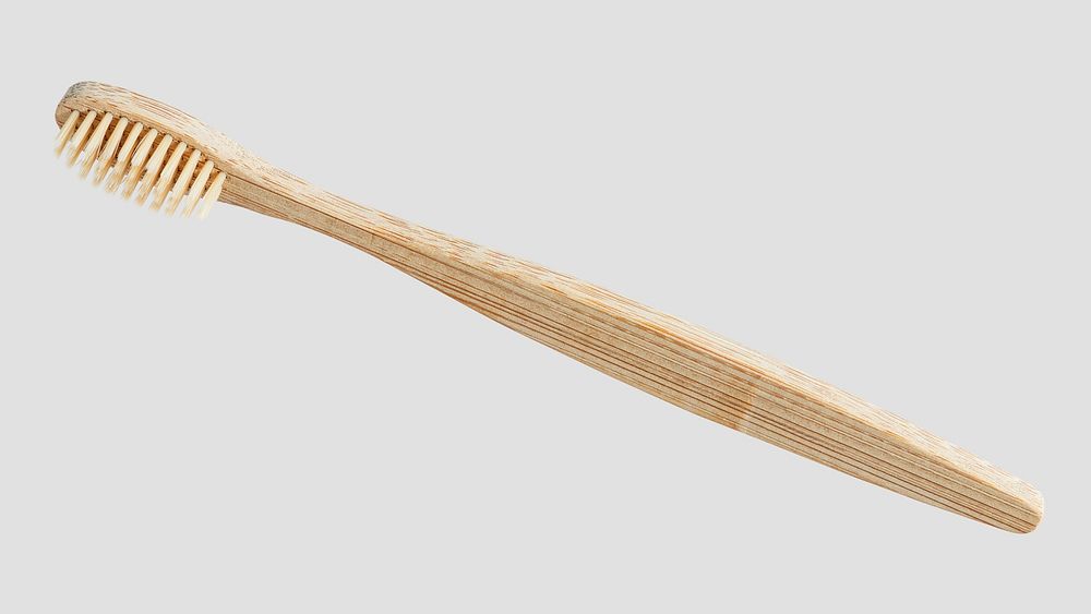 Natural bamboo toothbrush mockup design resource